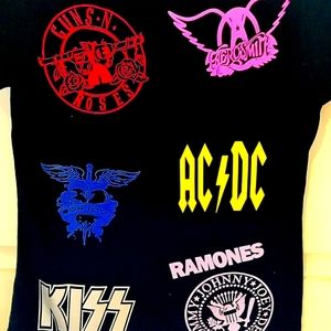 80s rock theme tshirt